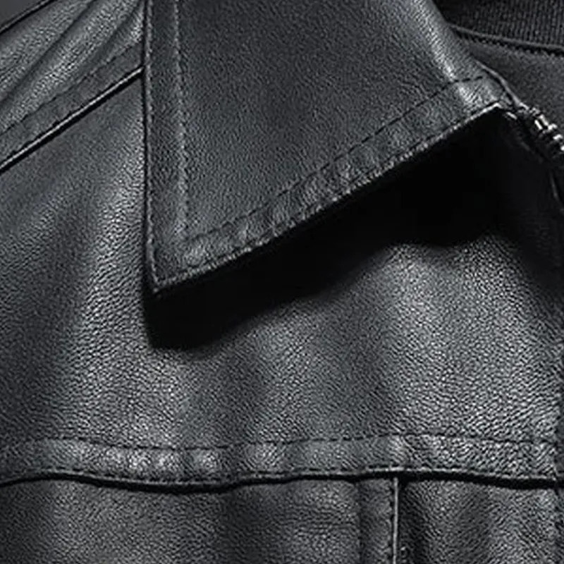 Collared Leather Moto Jacket