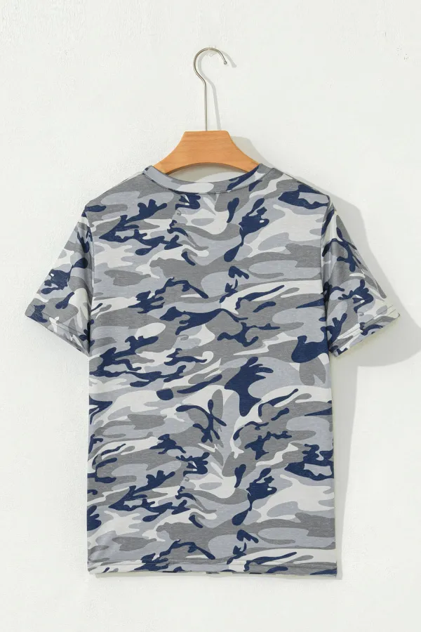 Green Plus Size Camo Print Tee