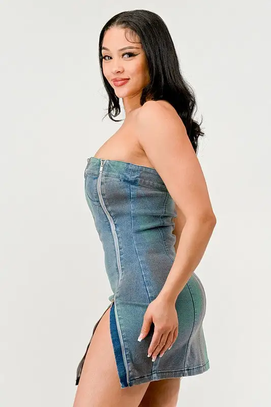 Comfort Fit Denim Mini Dress