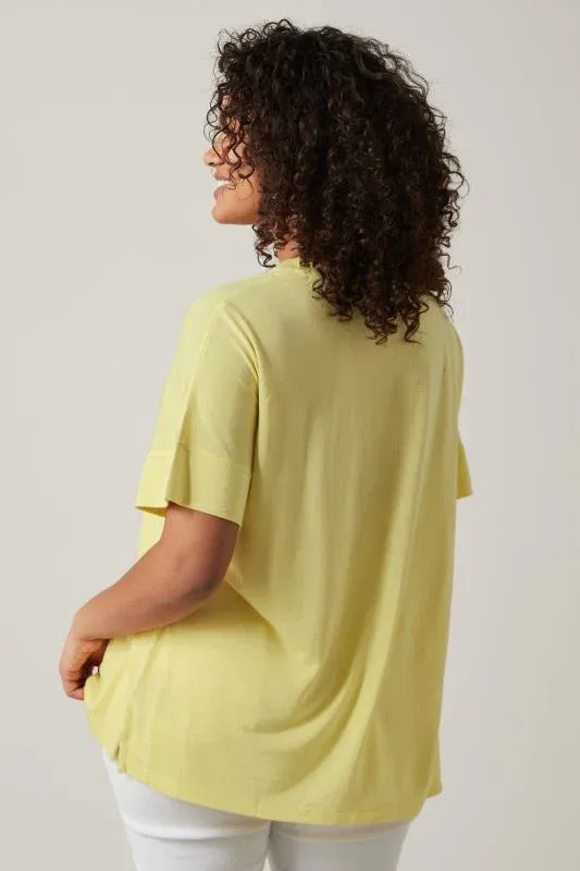 Yellow V-Neck Modal Rich T-Shirt