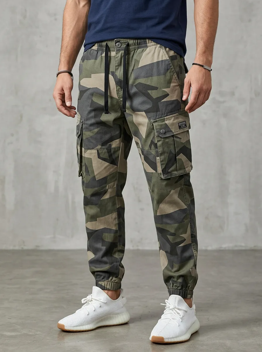 Rugged-Casual Camouflage Camouflage Cargo Pants