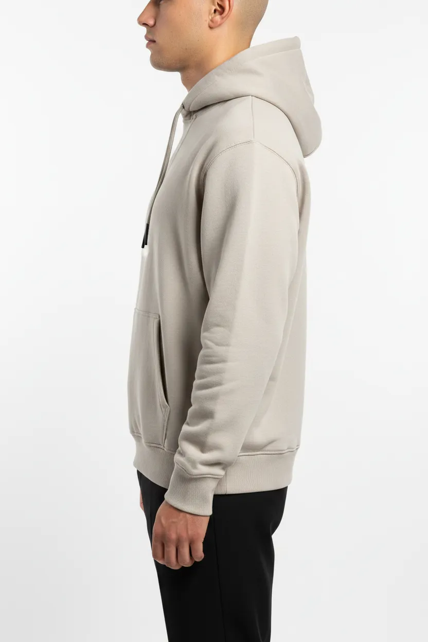 Refined Regular Fit Cotton Ribbed Hooded Pullover Hoodie