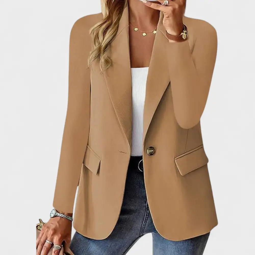 Single Button Button Front Tailored Blazer