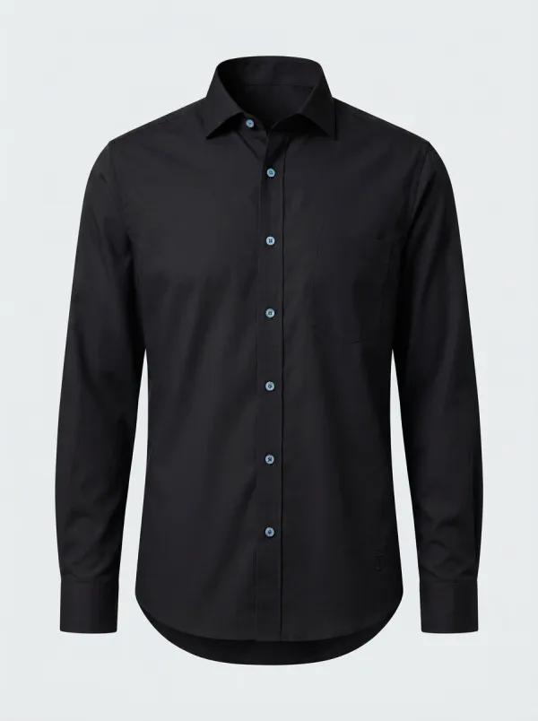 Men's Nautical Anchor Embroidered Non-Iron Cotton Shirt