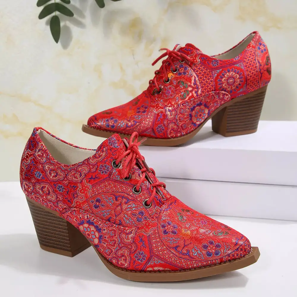 Refined Pointed Toe Block Heel Ankle Boots