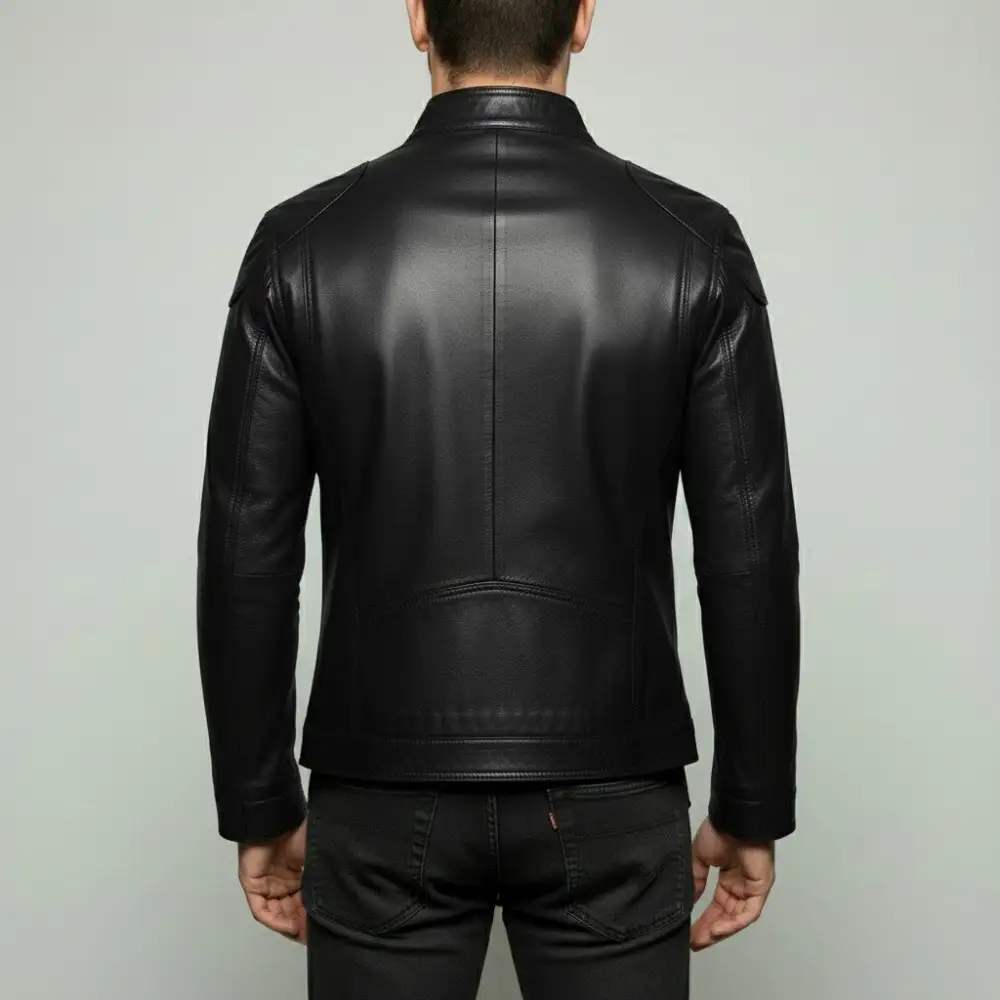 Modern Leather Biker Bomber Jacket