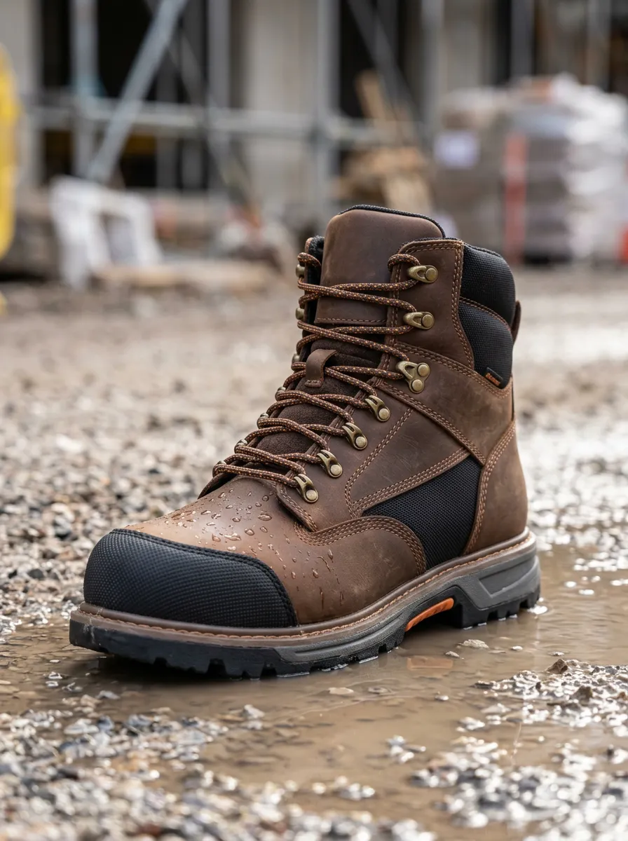 Classic Leather-Look Workwear Men's Waterproof Work Boots