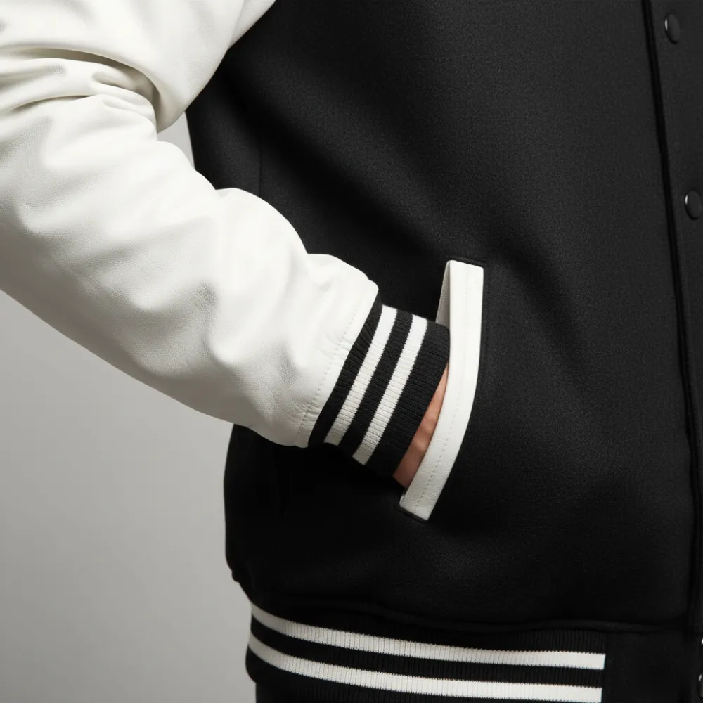 Modern Wool Contrast Letterman Jacket