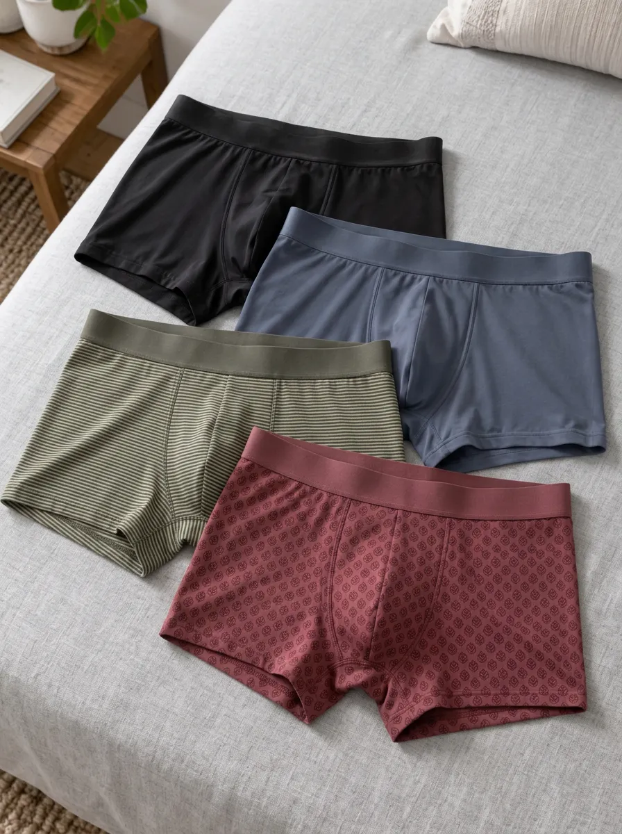 Men's Multi-Pattern Striped and Floral Printed Boxer Briefs 4-Pack
