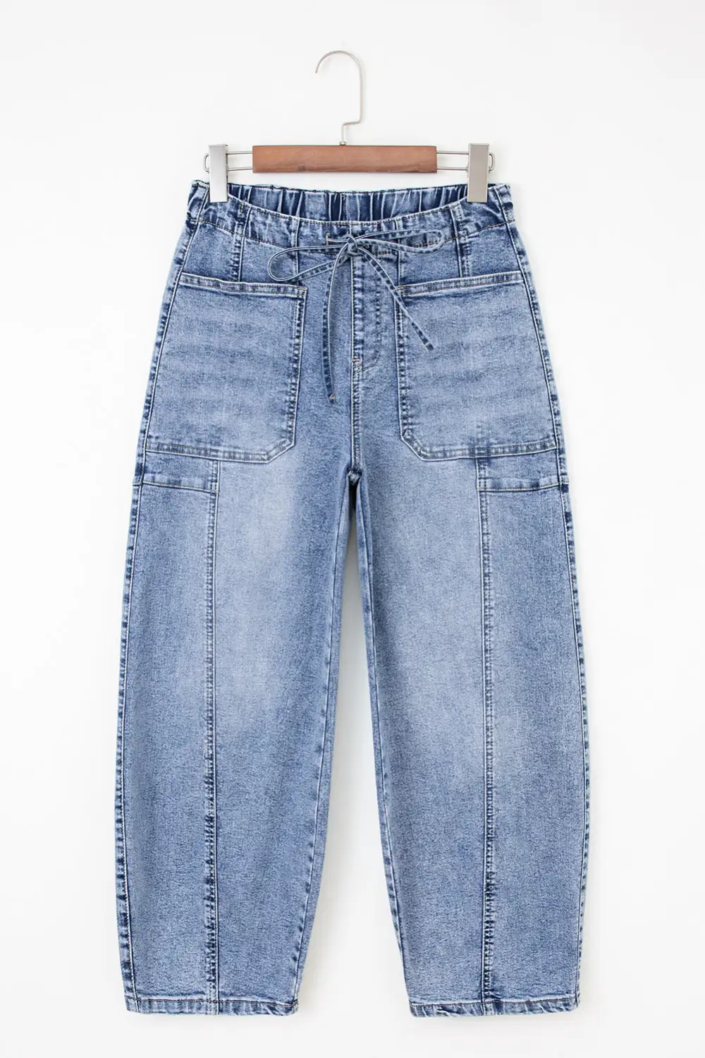 Wrap Woven Denim Jeans