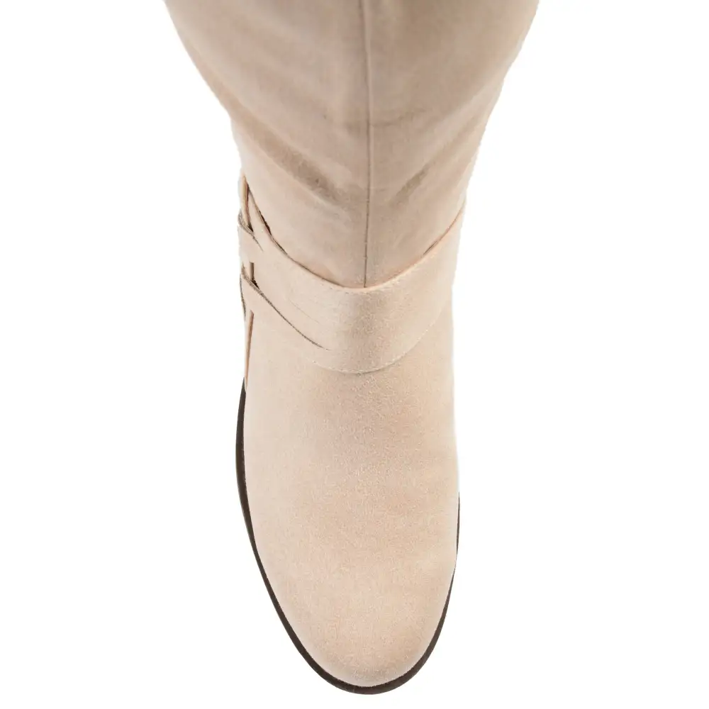 Woven Detail Wide Calf Riding Boots