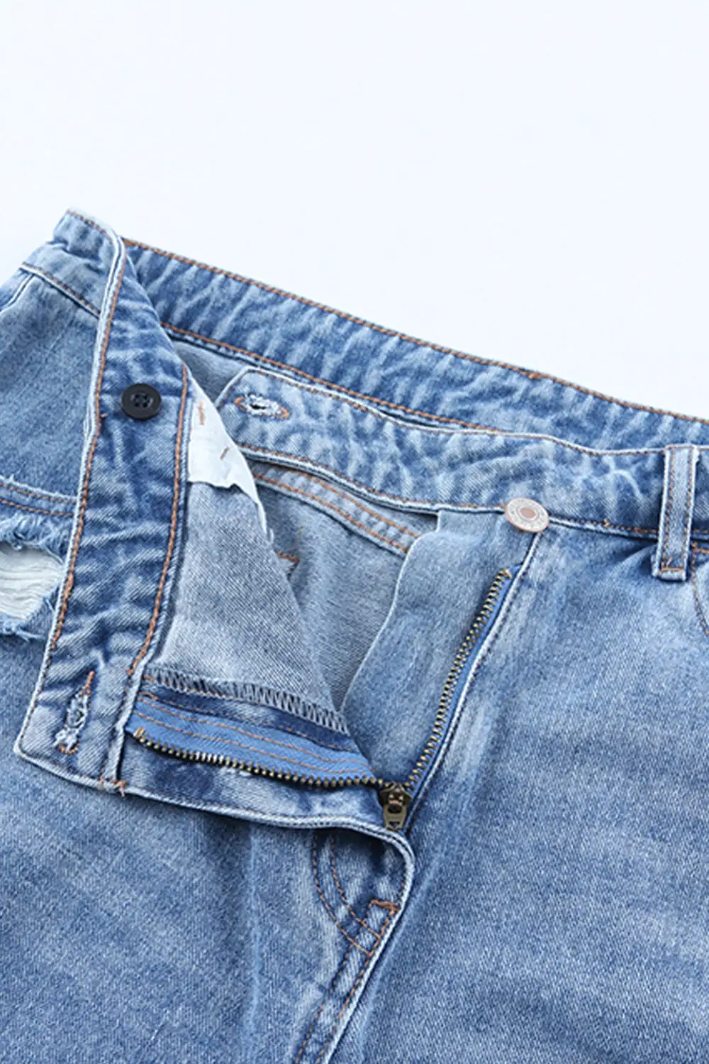 Sky Blue High Rise Crossover Waist