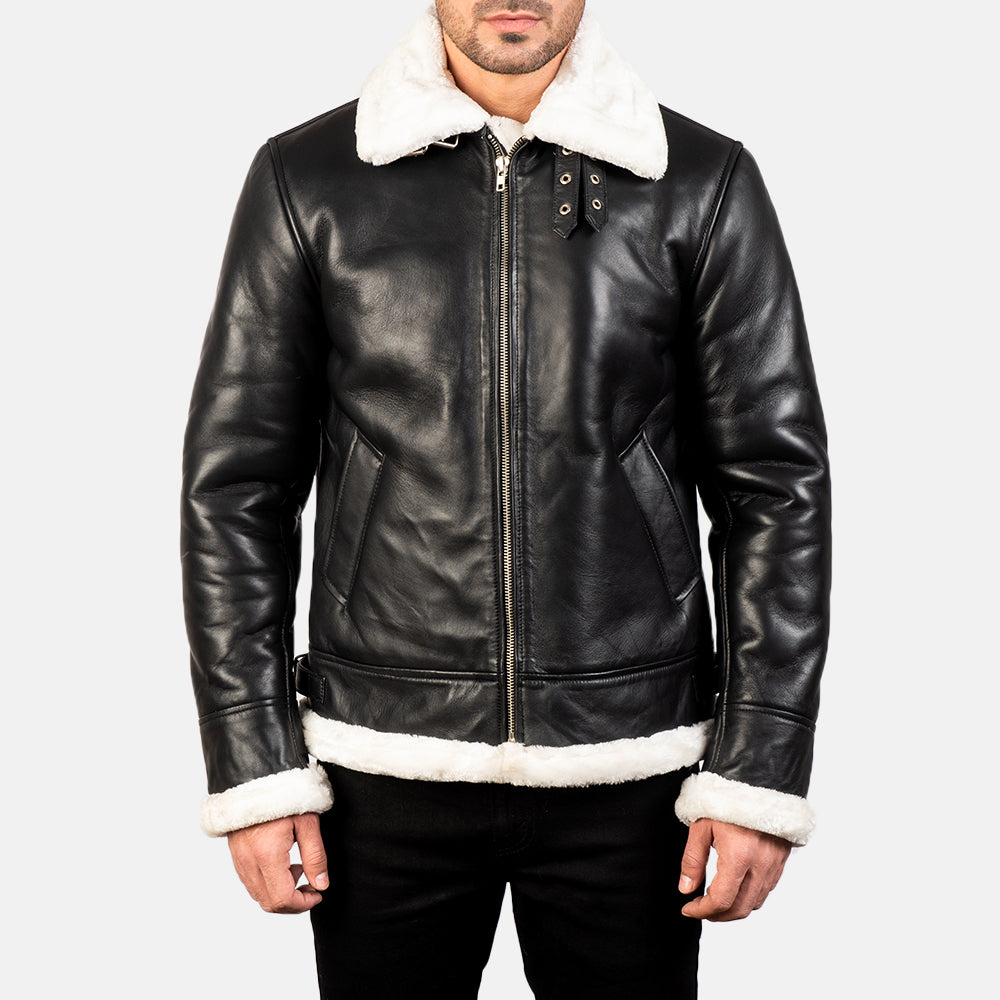 Men's Layered Bomber Leather Jacket