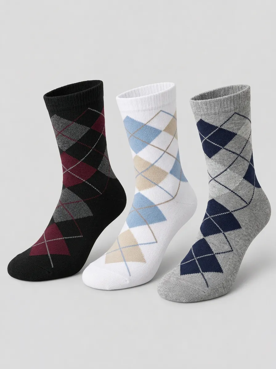 Men's Waypoint Classic Argyle Pattern Printed Socks 3-Pack
