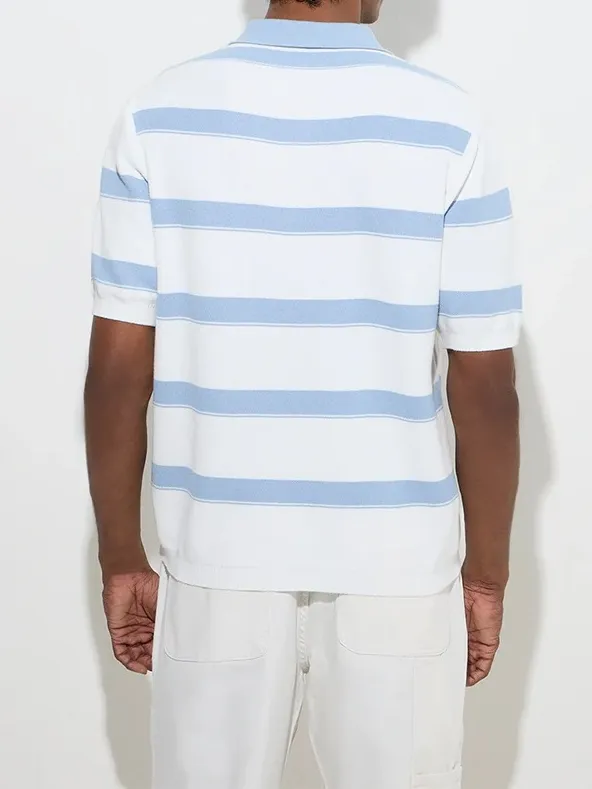 Striped Short Sleeve Polo Shirt