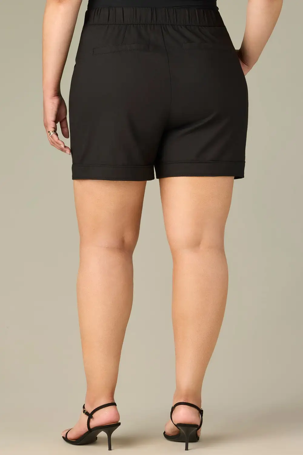 Pull On Banded Plus Size Shorts Patch Pockets