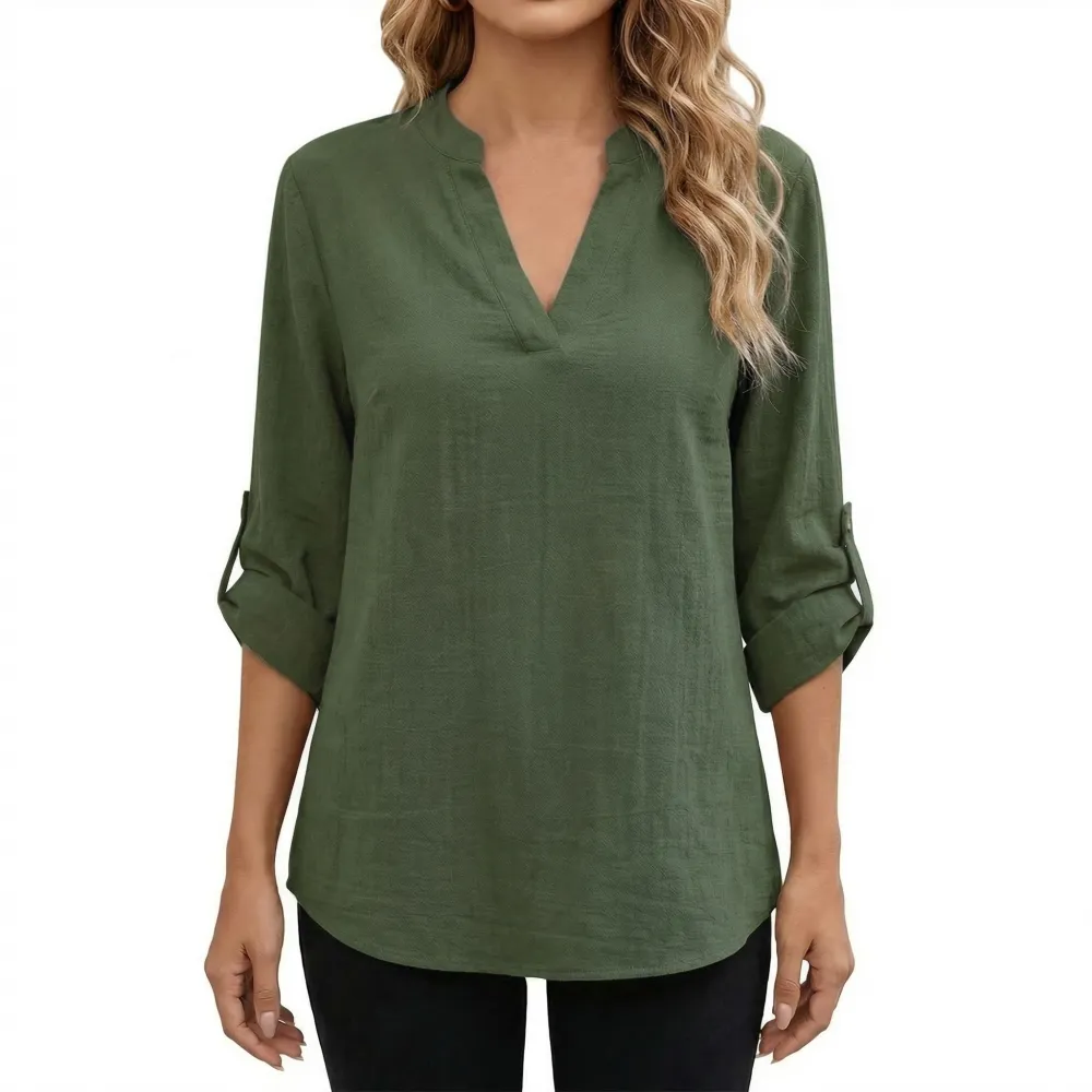  Casual V Neck Blouse