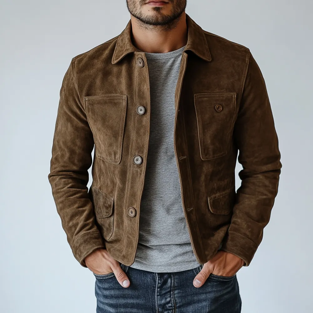 Suede Utility Pocket Jacket