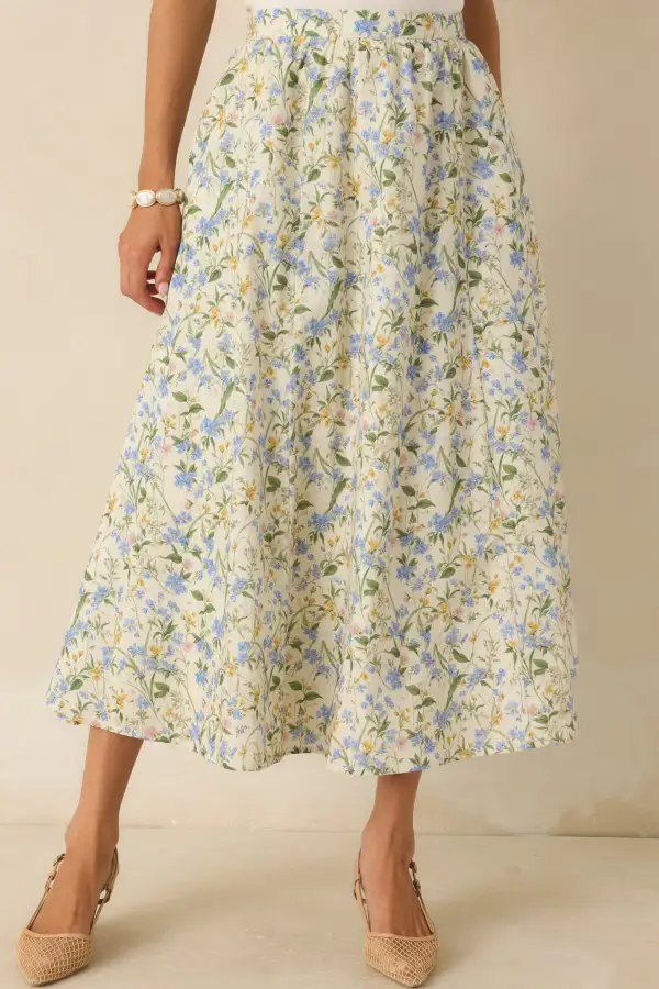 Cotton Knit Midi Skirt