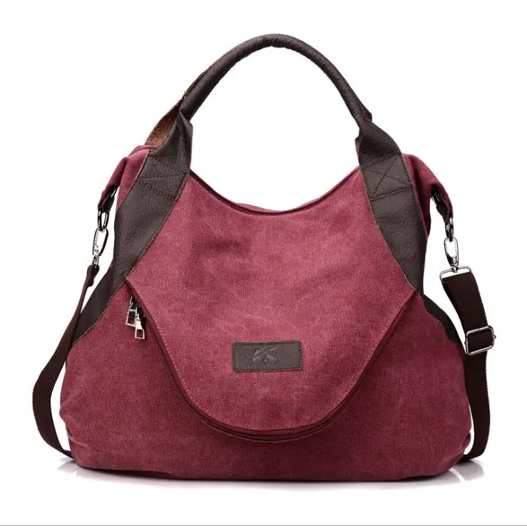 High-End Canvas Commuter Handbag Medium Large Capacity