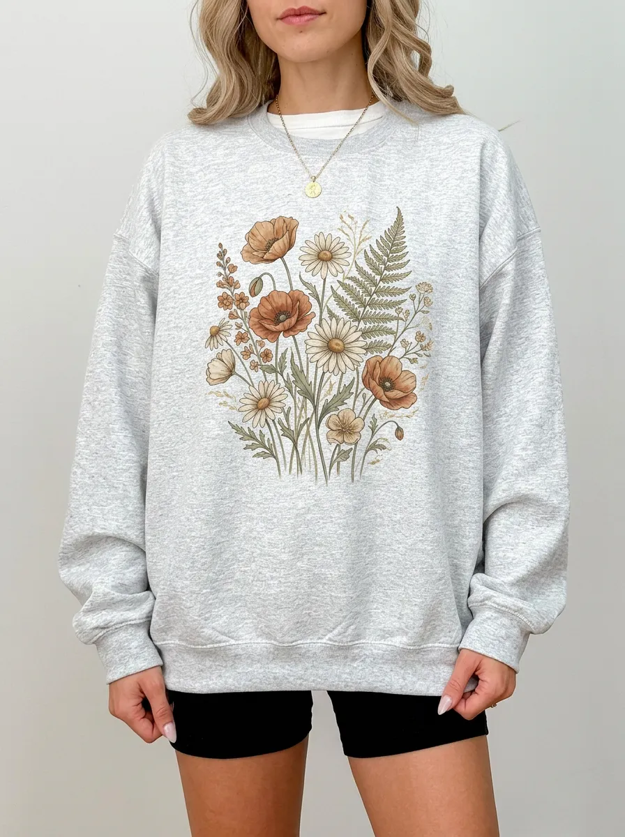 Women's Botanical Wildflower Graphic Sweatshirt