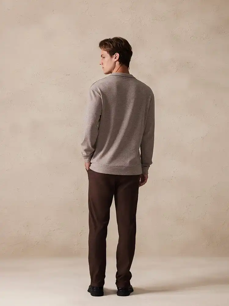 Stand Collar Button Placket Sweater