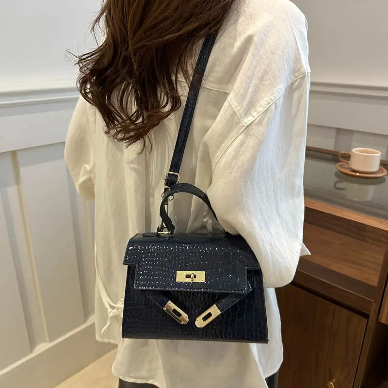 Foldover Compact Square Crossbody Bag