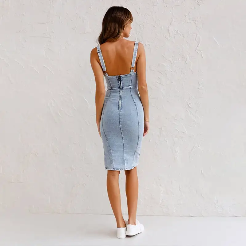  Denim Midi Dress
