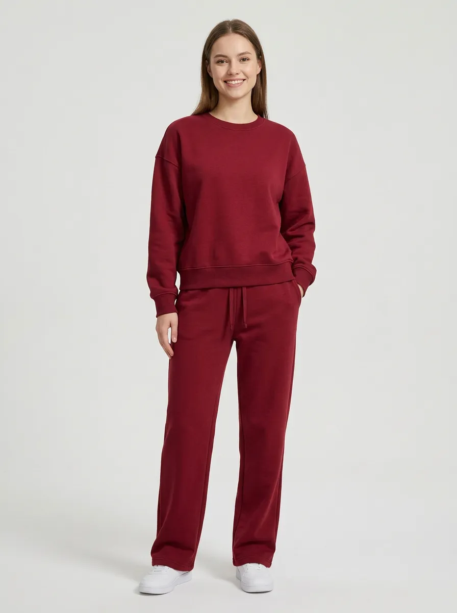 Women's Easy Wear Printed Sweatshirt Sweatpants Set
