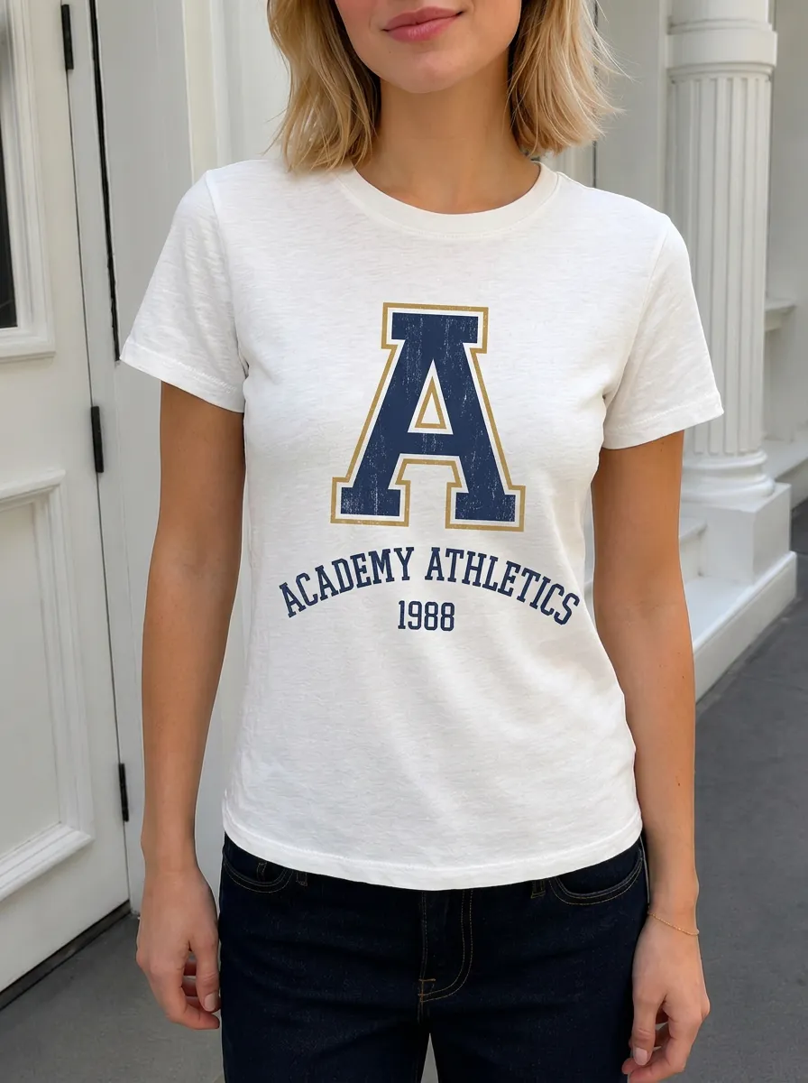 Women's Academy Athletics 1988 Letter A Printed T-shirt