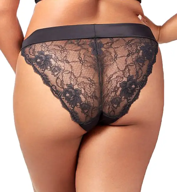Mid-Rise Stretch-Lace Tanga Thong Panty