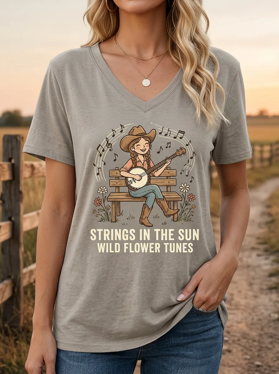 Everyday Floral Banjo Women's V-Neck T-Shirt