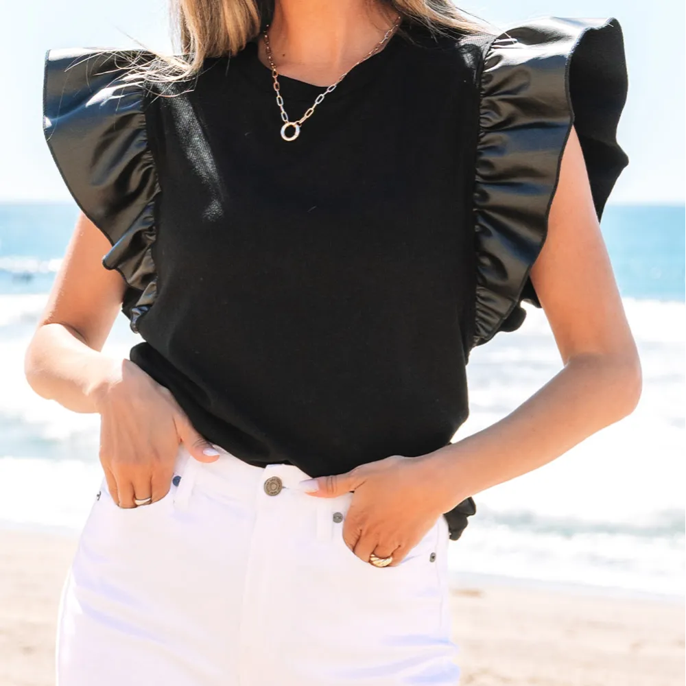 Ruffled Patchwork Blouse