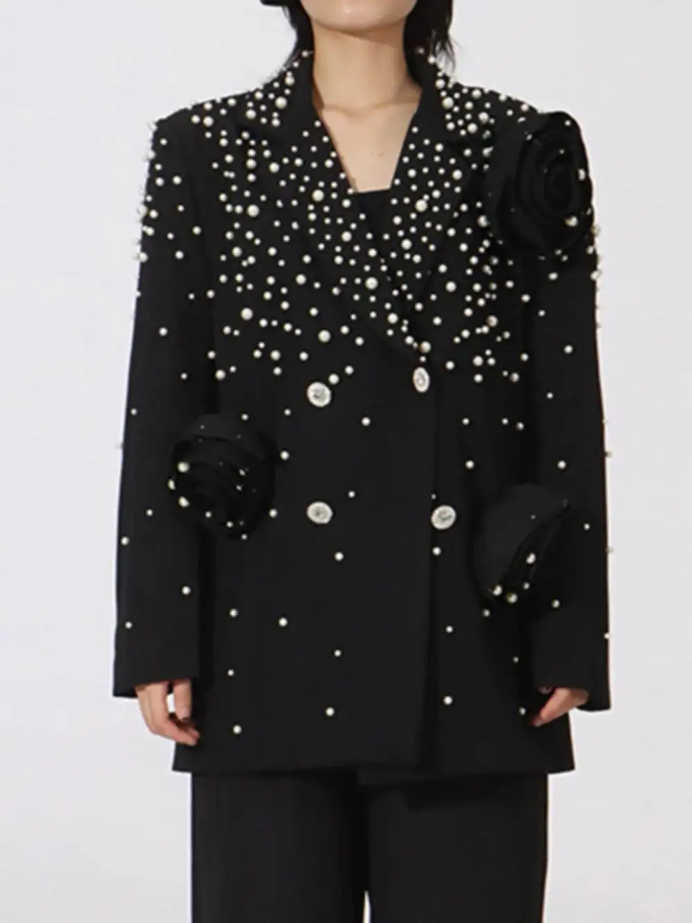 Tailored Refined Double-Breasted Blazer