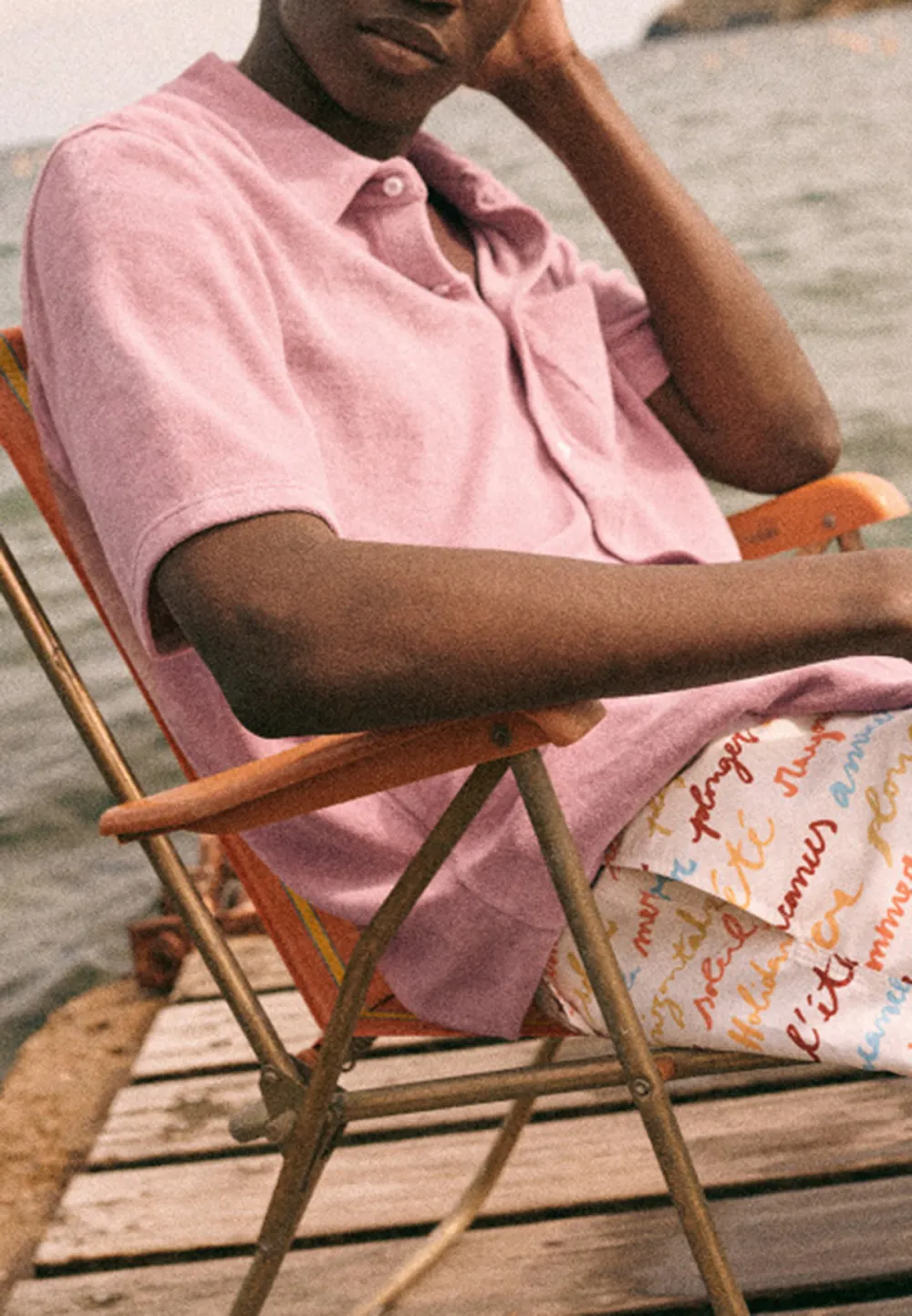 Soft Mauve Pink Short Sleeve Cotton Camp Shirt