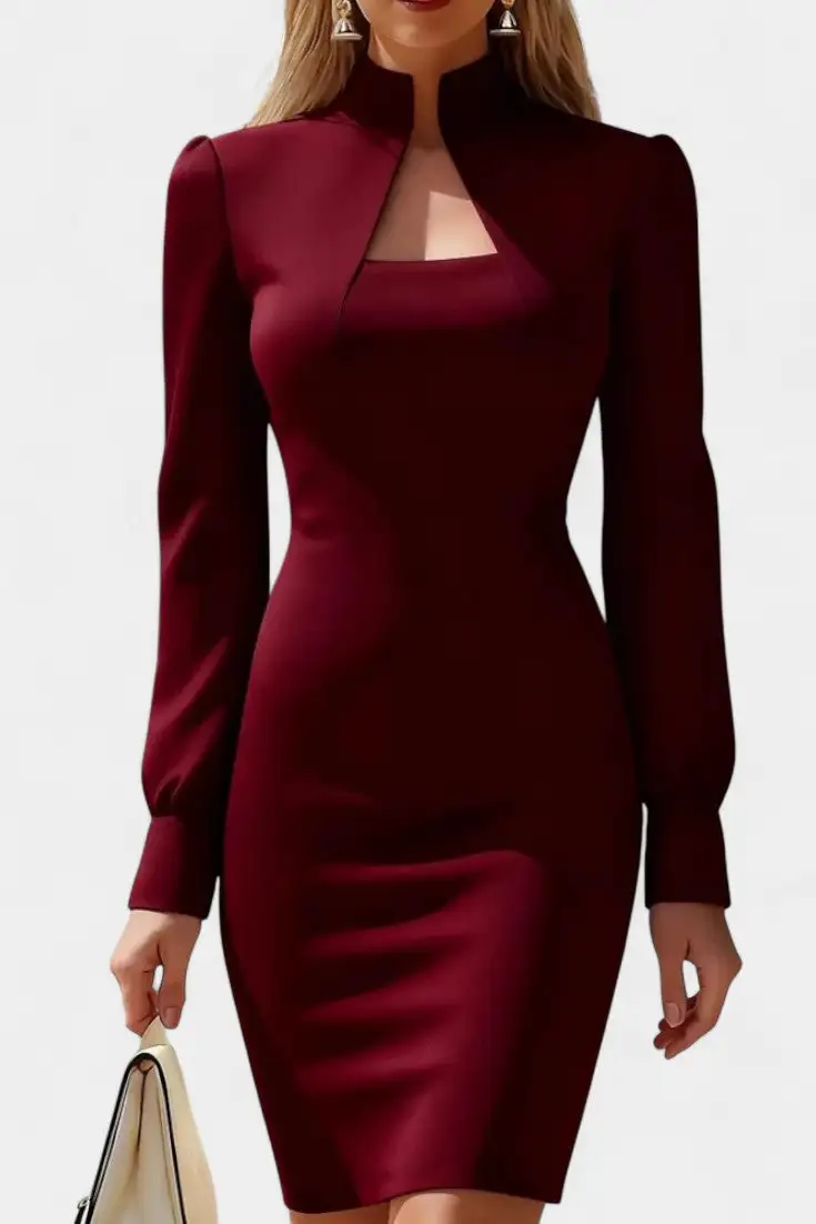 High-Neck Mini Dress