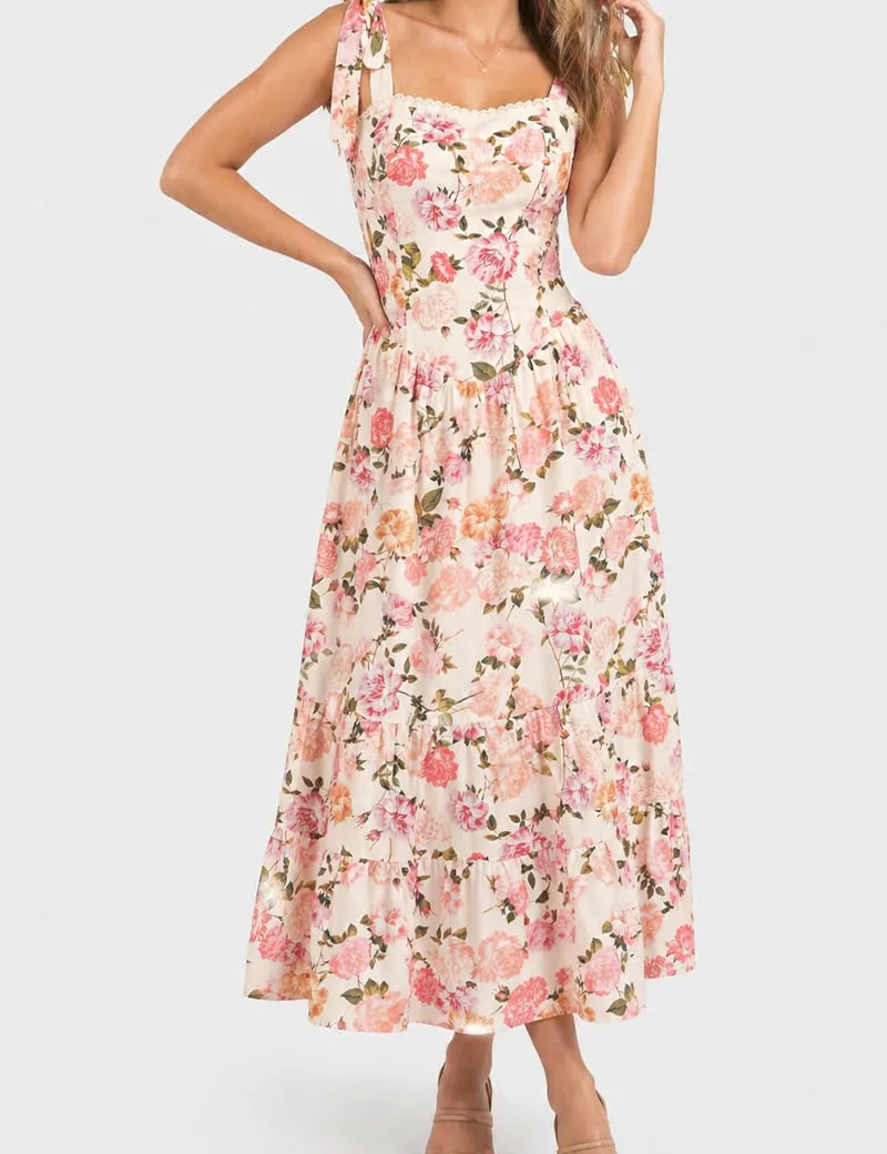 Strap Shoulder Midi Dress