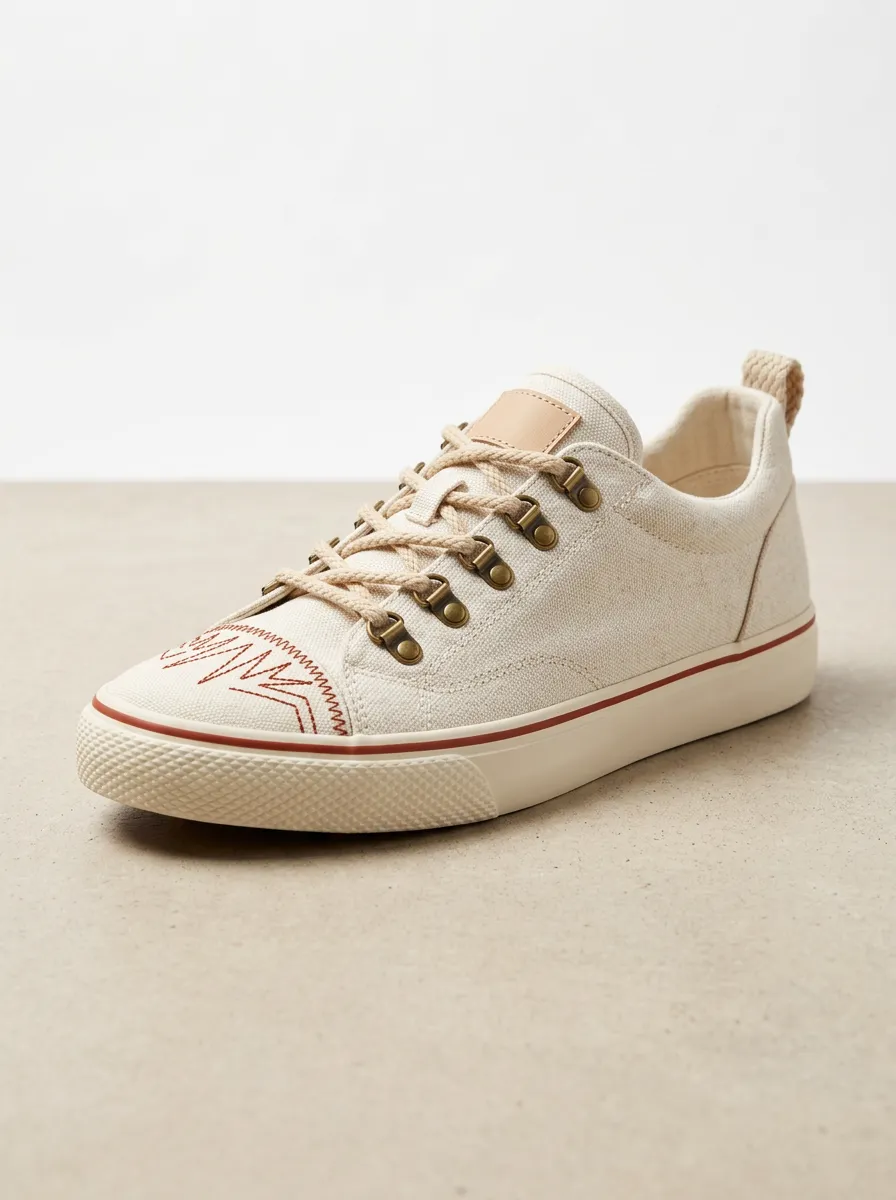 Comfort Zigzag Graphic Winter Look Men's Canvas Shoes