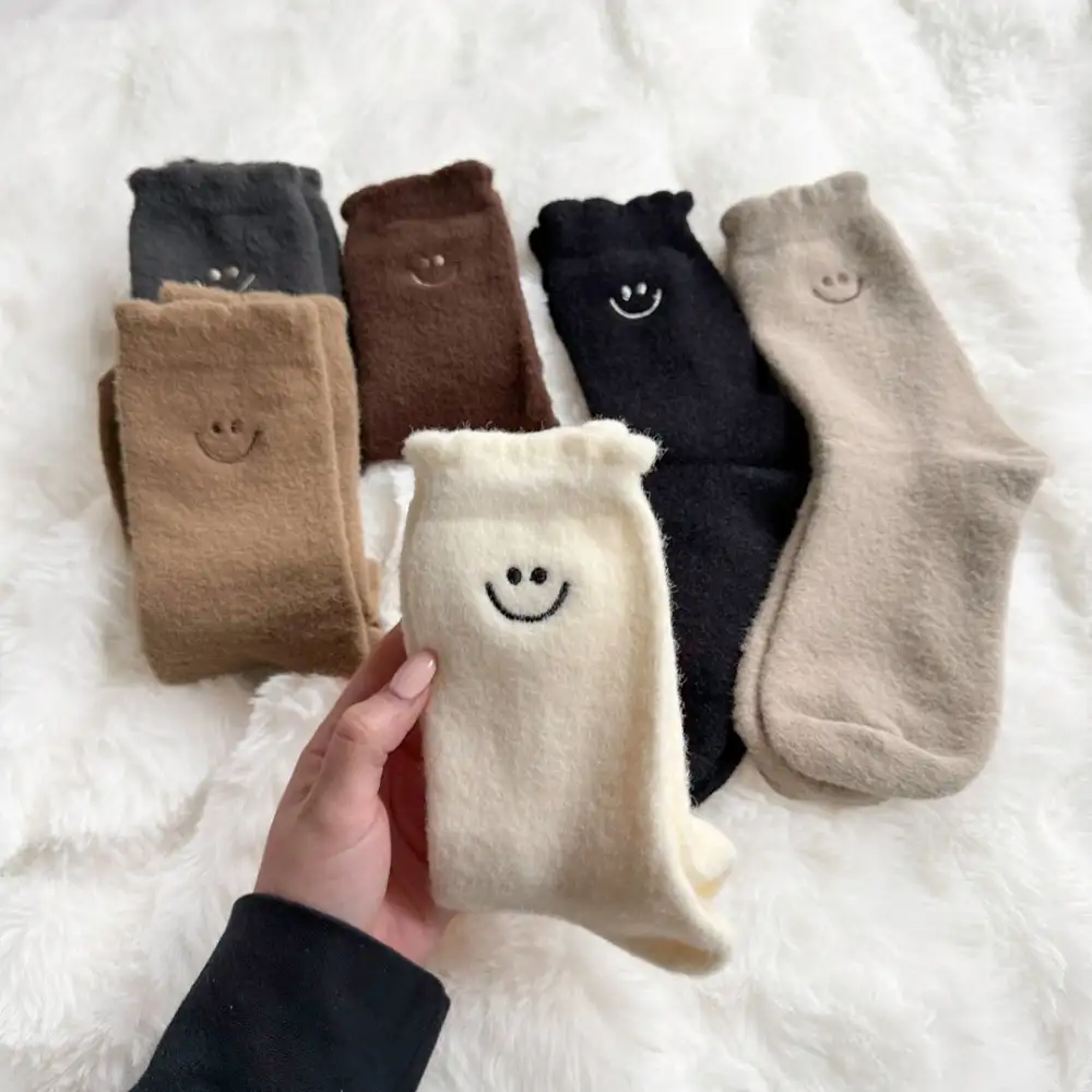 Fuzzy Happy Face Socks Pack