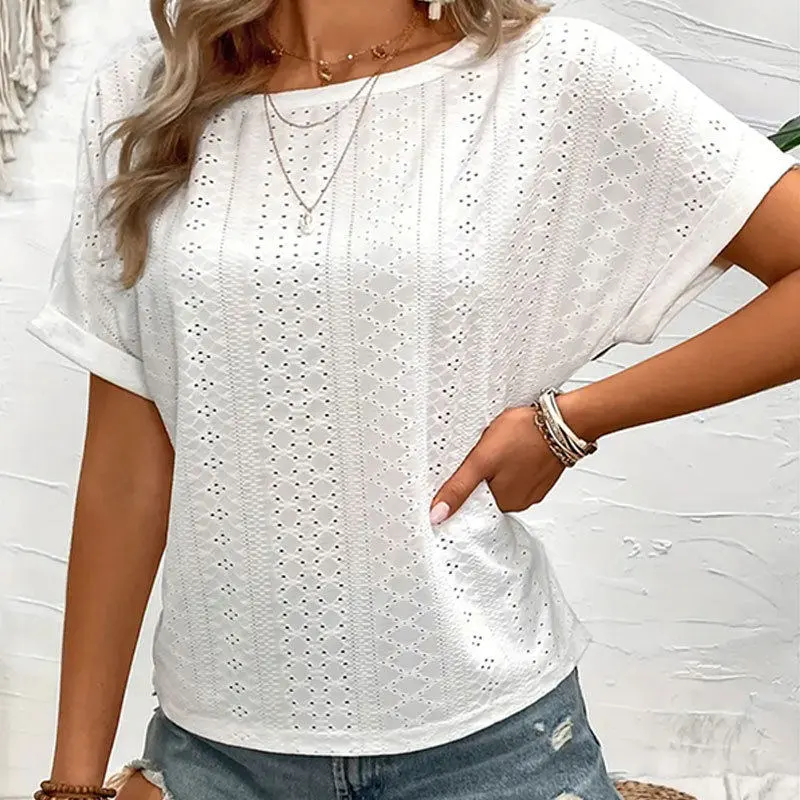 Modern Lace Embroidered Patchwork Sleeveless T-Shirt
