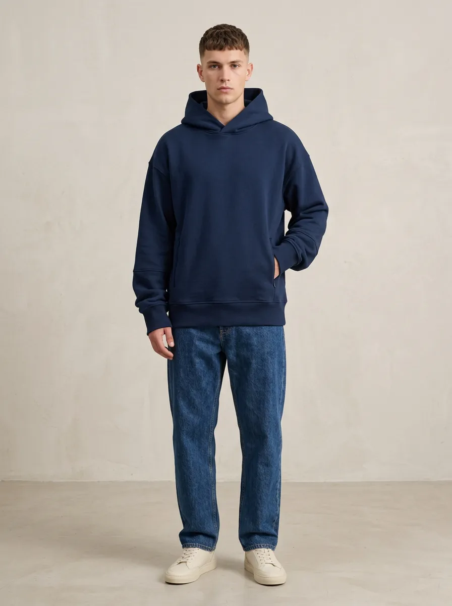 Fresh Casual Plain Unisex Pullover Hoodie