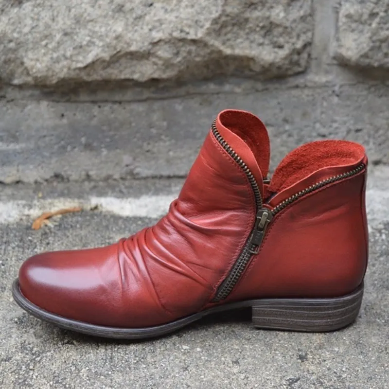  Side Zipper Ankle Boots Apparel
