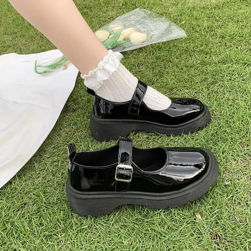 Leather Mesh Loafer Pumps