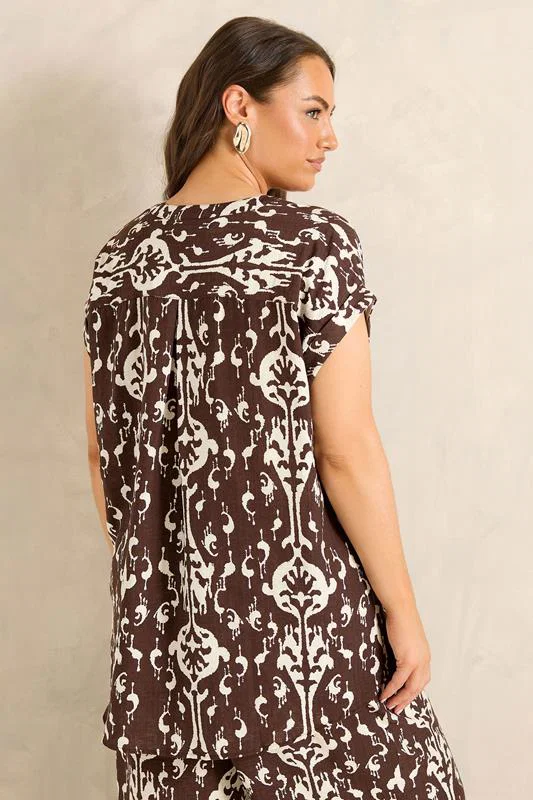 Chocolate Brown Top & Trouser Set detail 2