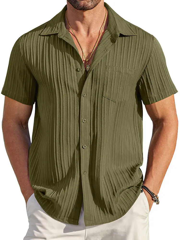 Soft Weave Textured Button Down Shirt