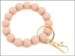 Delicate Wood Bead Loop Keychain