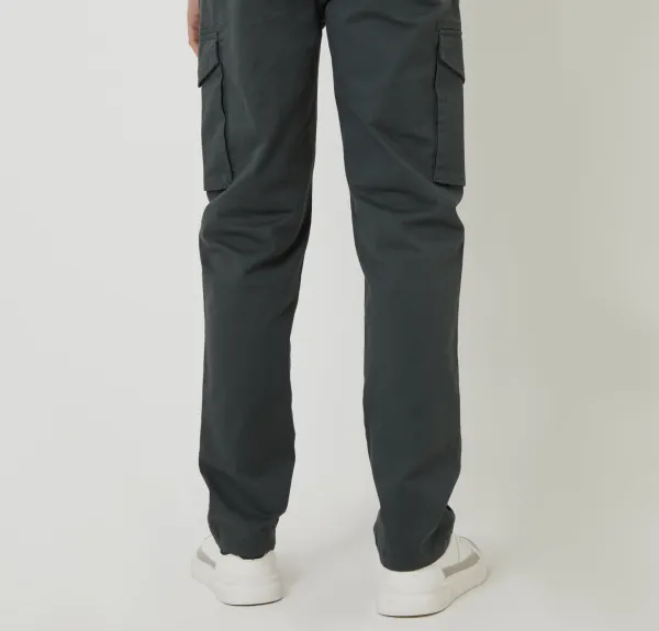 Men's Gray Slim-Fit Cargo Style Pants