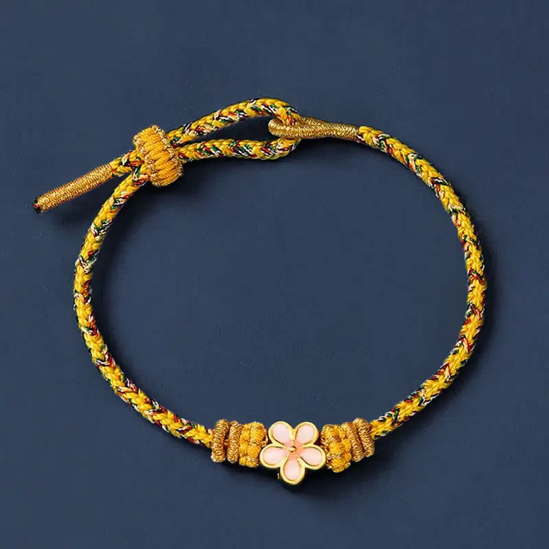 Braided Rope Flower Rootedness Bracelet