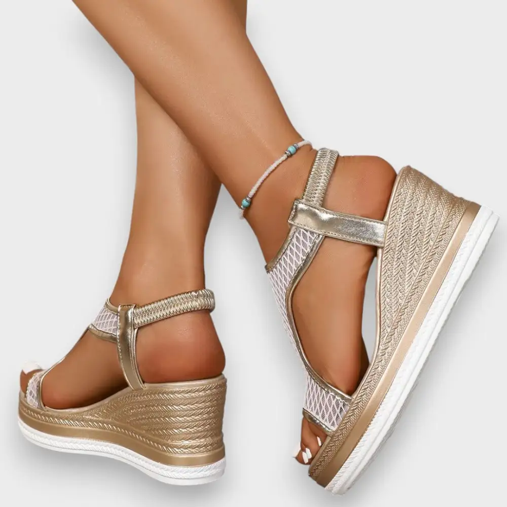 Wedge Slip On Supportive Heeled Sandals