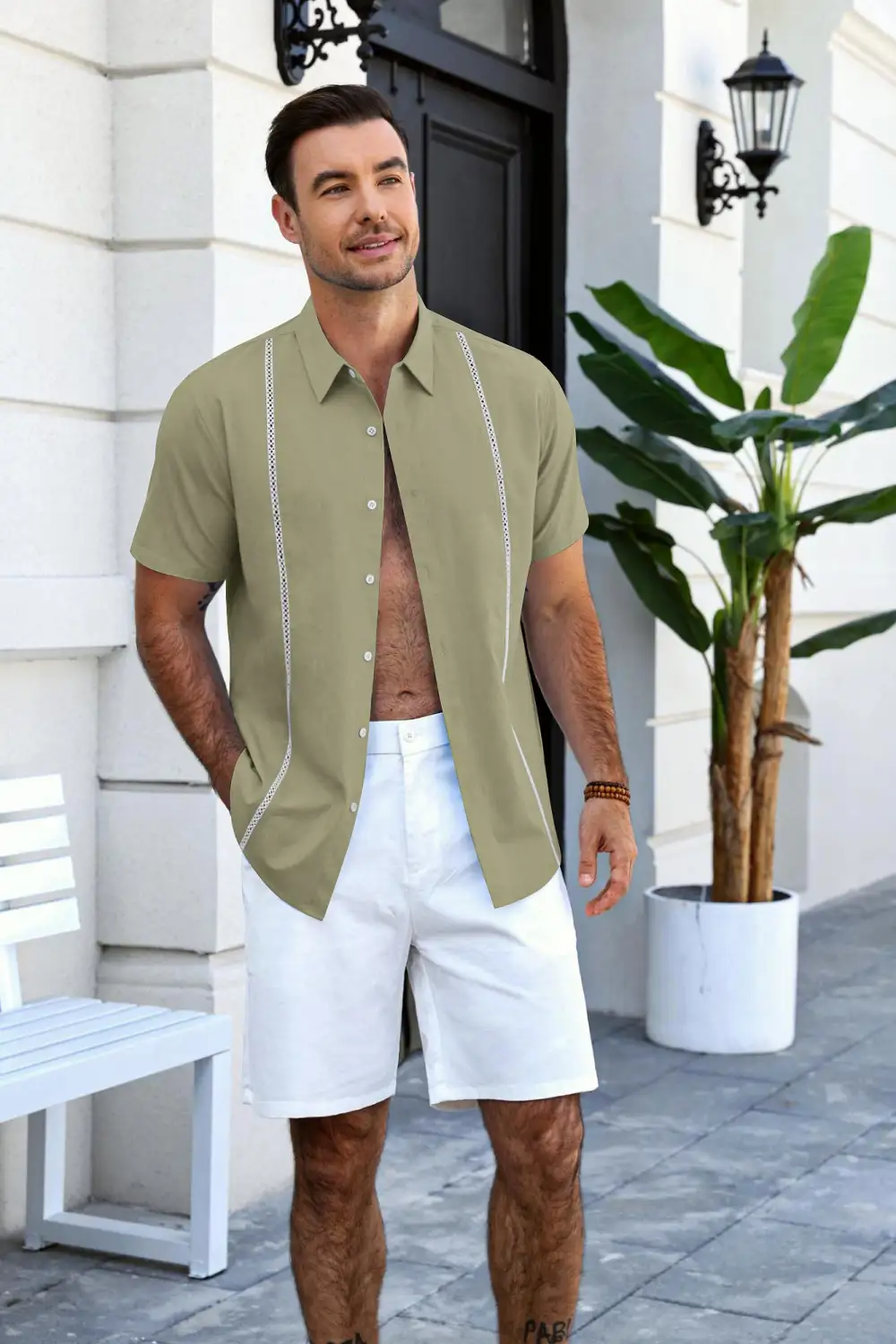 Summer Casual Cuban Guayabera Shirt
